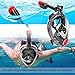 Full Face Snorkel Mask - Patent Nose Equalizer & Foldable Tube Easy Breath - Integrated Snorkeling Mask Anti-Fog Anti-Leak 180° View - Ideal for Youth & Adult Swimming Diving and Scuba (Black, Large)