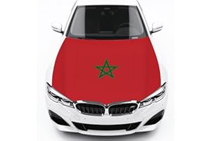 Morocco Flag Car Hood Cover Country Flag Hood Cover Durable Weatherproof Universal Fit Car Cover for All Seasons Protection C