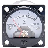 Baomain Round Analog Dial Panel Meter Voltmeter Gauge SO-45 DC 0-15V Class 2.5
