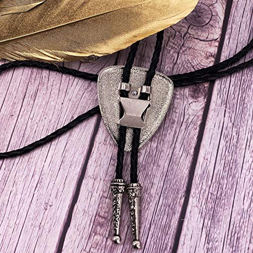 XGALBLA Bolo tie Black Stone Vintage Native American Triangle for Men - Thumbnail 3