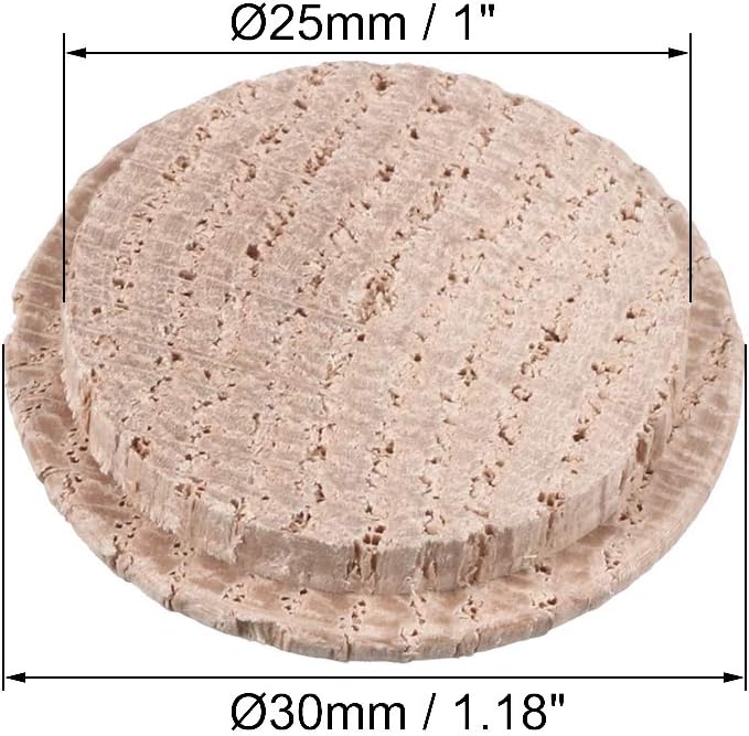 sourcing map Wood Button Plugs 1 Inch Oak Hardwood Screw Hole Furniture Plugs 10 Pack, 25mm Hole x 35mm - Image 3