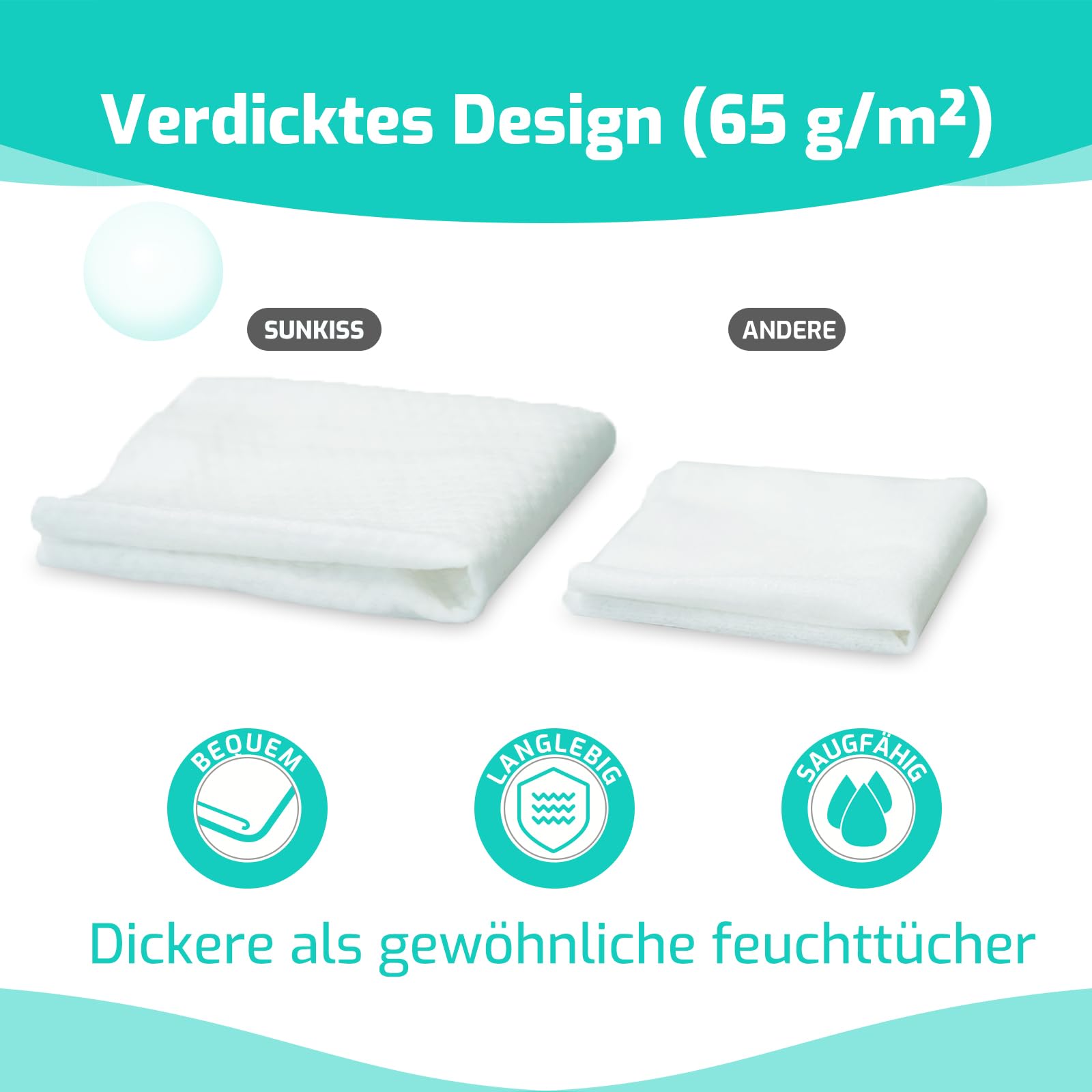SUNKISS Trustplus Feuchttücher für Erwachsene, Extra Dick 20x30 cm Körperreinigungstücher mit Aloe für ältere Inkontinenz & Reinigung, 200 Stück (4 Packungen mit 50) 4