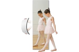 QUEGAU Full Length Mirror for Kids Safety Shatterproof Mirror, Plastic Wall Mirrors, Made Of Acrylic Plexiglass Mirrors, 4 Pcs 12"x12", Long Bedroom Door Closet Mirror's, Workout For Home Gym Body Mirror's