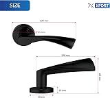 XFORT Matt Black Warped Lever On Rose Door Handles 2 Pairs Internal Doors view 5