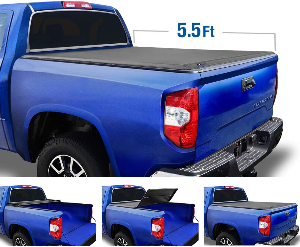 5 1 2 Ft Bed Gator Etx Soft Tri Fold Truck Bed Tonneau Cover Fits Toyota Tundra 2014 19 59416