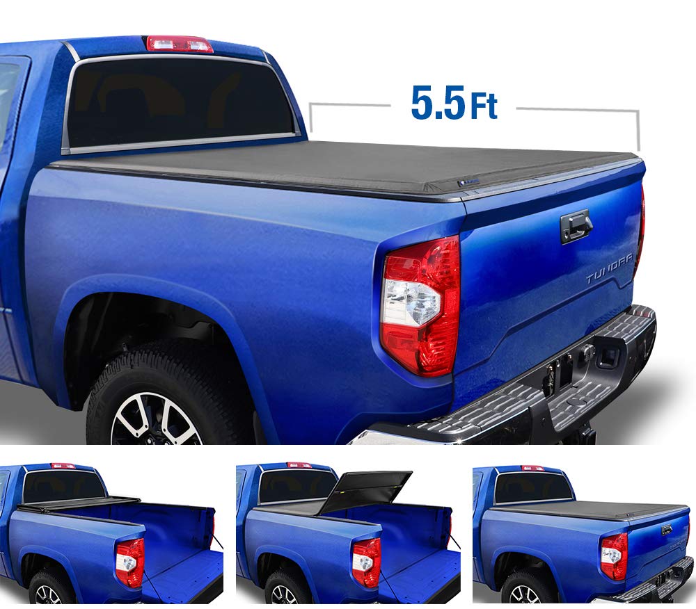 Tyger Auto T3 Soft Tri-Fold Truck Bed Tonneau Cover for 2007-2013 Toyota Tundra Fleetside 5.5' Bed TG-BC3T1032