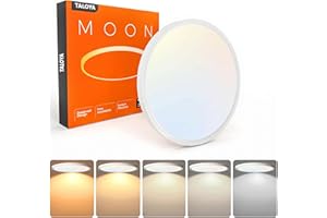 TALOYA Flush Mount 12 Inch Ceiling Light (Milk White Shell), 20W Surface Mount LED Light Fixture for Bedroom Kitchen,5 Color 