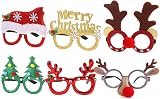 VEYLIN 6 Pc Christmas Glitter Party Glasses Fancy Dress Costume Decor Kids view 2