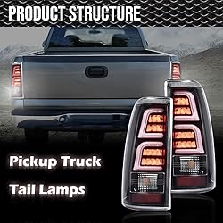 CROSSDESIGN LED Tube Tail Lights Brake Lamps Clear