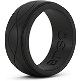 Enso Rings Men’s Infinity Silicone Ring – Hypoallergenic Wedding Band for Men – Comfortable Band for Active Lifestyle – 9mm Wide, 2.25mm Thick