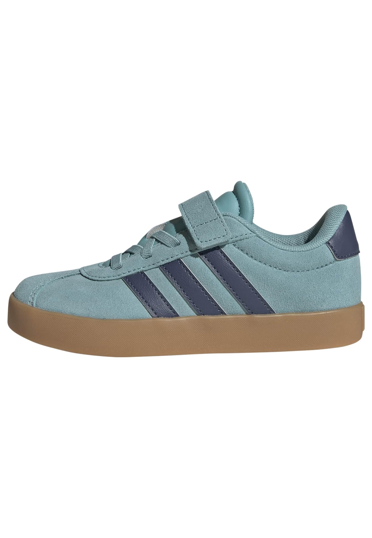 adidas Unisex-Kids VL Court 3.0 Elastic Lace & Strap, Mint Ton/Preloved Ink/Silver Metallic, 1 Image