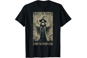 IKYDDY Salem 1692 They Missed One Halloween Feminist Witch Trials T-Shirt