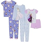 Disney unisex-child 6-piece Snug-fit Cotton Pajama Set, Soft & Cute for Kids