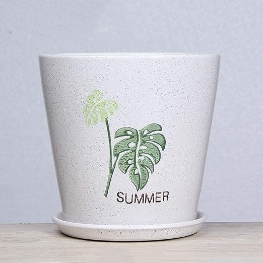 XHZJ Planta cilindro bote blanco de cerámica de cerámica Macetas ...