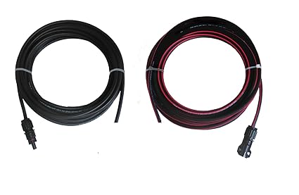 SuRCLe Solar XLPO TUV Protected Cable 10 sq.mm 10 meter with High Capacity MC4 Connectors (Red and Black)