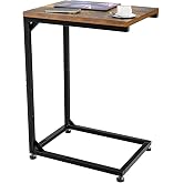 Simple Trending C Shaped End Table, Side Table for Couch, Small Sofa Table TV Tray with Metal Frame for Living Room, Bedroom,