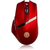 Uciefy Z07 Bluetooth Wireless Mouse, Rechargeable Mouse for Laptop/PC-Red | Dual Mode 2.4G+BT5.1, Charging Indicator, Ergonomic，Side Buttons, 70g Lightweight, USB Receiver, Type C Adapter,Cordless