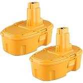 LUMSING DC9096 4800mAh 2-Pack Ni-MH Replacement for Dewalt 18V Battery DC9096 DC9098 DC9099 DW9095 DW9096 DW9098 DE9039