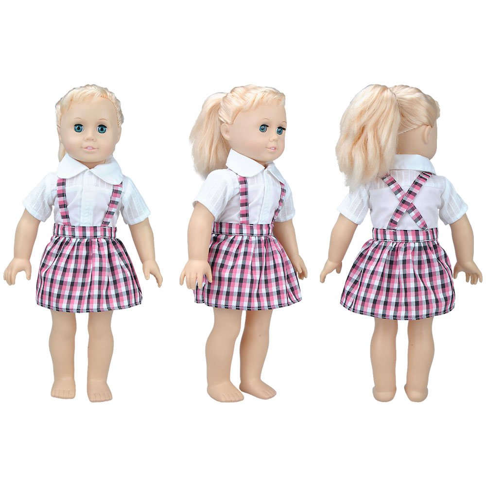 E-TING 5 Set Outfits Fashion Gorgeous Clothes Casual Wear Dresses Lively Outfits for 18 Inches American Girl Dolls Accessories Set Christmas Gift (5 Sets Random Style)(Dolls and Shoes not Included)