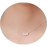 Collner Dainty Pearl Choker - 14K Gold/Silver Plated Layered Freshwater Pearl Necklace - Everyday Jewelry Gift