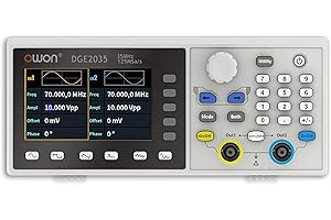 OWON Function Generators, 1 CH 60MHz Frequency Meter, Signal Generator 300MSa/s Sample Rate with 14 Bits Vertical High Resolution 3.6 inch TFT LCD (60MHz/1CH/OWON DGE1060)
