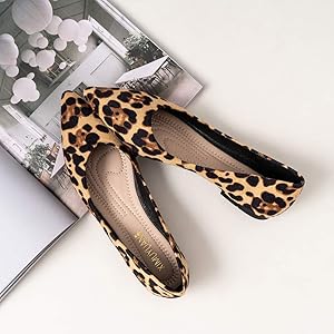 comfortable animal print flats