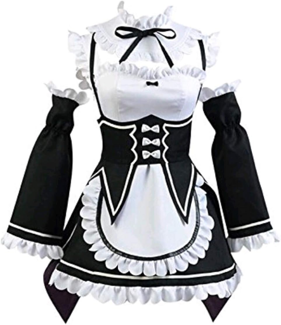 Re: Life in a Different World from Zero Rem Emilia Cosplay Costume Halloween Carnival Lolita French Maid Dress Full Set