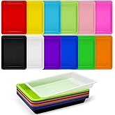 12 Colors Plastic Art Trays,12 Pack Colorful Activity Crafts Tray,Activity Serving Tray, Plastic Art Art Trays for DIY Projects,Beads,Painting,Jewelry