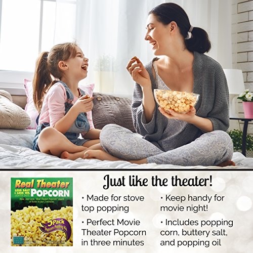 Wabash Valley Farms Real Theater Less Salt & Oil, Complete Popcorn Popping Kit - Perfect Popcorn in 3 Minutes for Family Movie Night and More, Makes a Great Gift - 5-Count Kit (Pack of 1) - Thumbnail 3