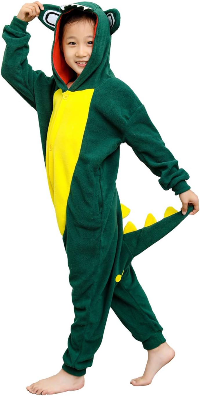 YAMENG Kids Unisex Onesie Cosplay Costumes Pajamas Lovely Green Crocodile Halloween Costumes