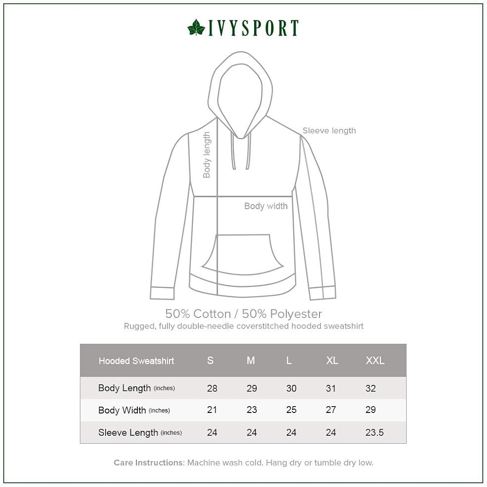 Ivysport Hooded Sweatshirt, Cotton/Poly Blend, Heritage Logo Grey: Clothing