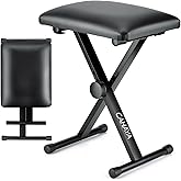 CAHAYA Keyboard Bench X-Style Height Adjustable 16.3-19.6in Padded Cushion Piano Stool Bench Keyboard Chair for Keyboards Piano CY0257
