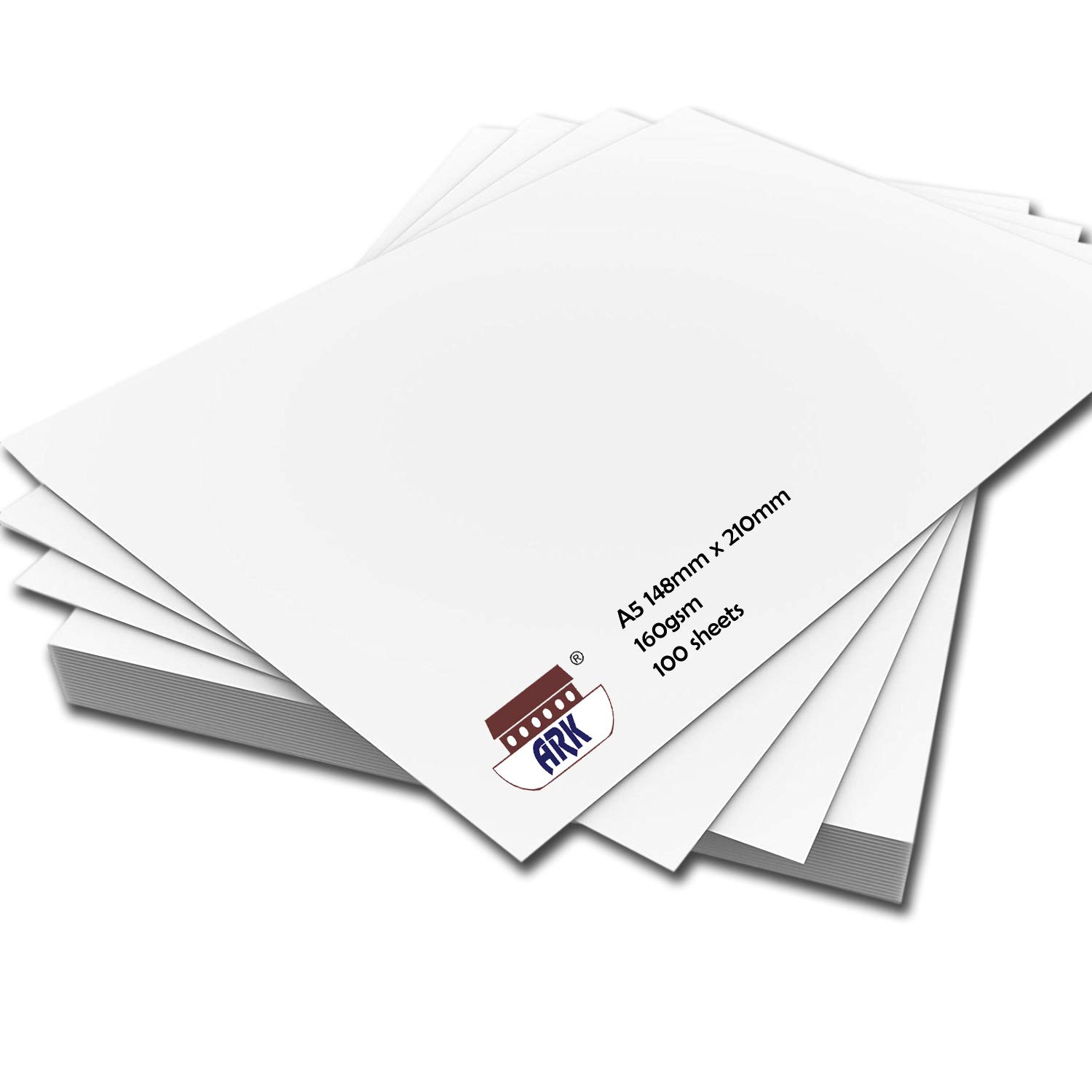 ARK A5 160gsm White Blank Card Cardstock (100 Sheets)