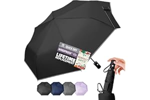 LILAC Compact Travel Windproof Umbrella, 43" Auto open/close Folding Quick Dry Umbrellas for Rain, Lightweight Portable Small for Backpack Car, Thoughtful Gift for Women Men Kids, TSA Approved