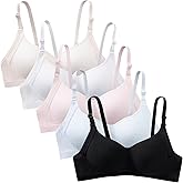 Phennie's Girls Training Bras Teens Bras for Kids 8-10,10-12,12-14,14-16 Years Soft Cotton Wireless Light Padded Bralette