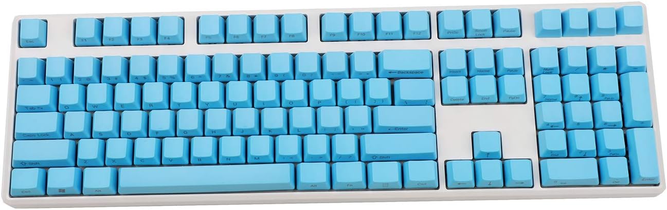 Side-Printed Thick PBT OEM Profile 108 ANSI Keycaps for MX Switches Mechanical Keyboard (Only Keycap) (Dark Blue)