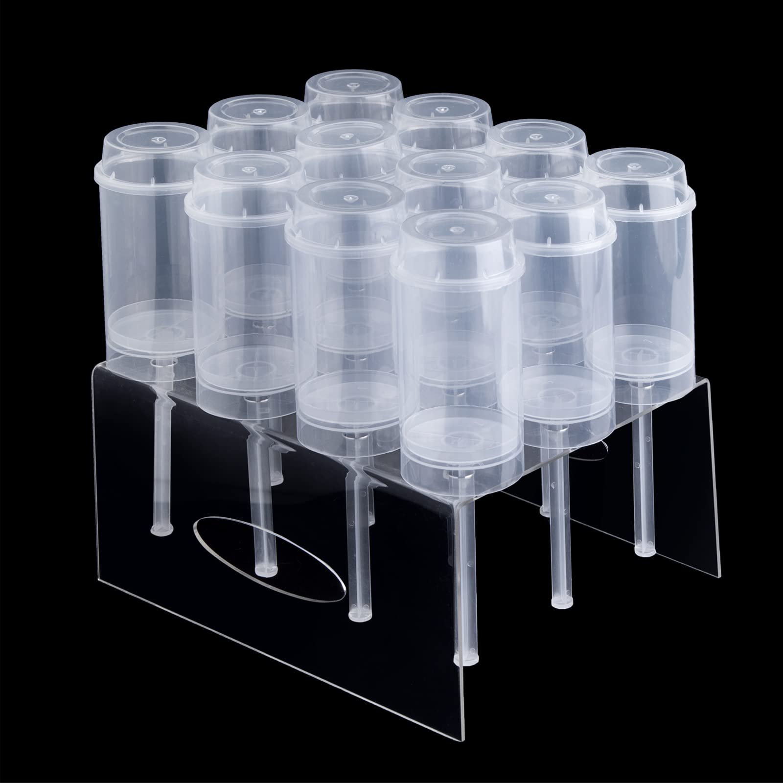 ZLKSKER Pack of 12 Cake Push Up Pop Containers with Tray, Cake Pop Molds Stand, for Homemade Treats/Dessert/Snacks