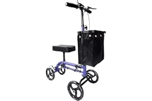 All Terrain Steerable Knee Scooter Crutch Alternative, Foot Injuries Steerable Knee Walker Folding Knee Scooter for Adults wi