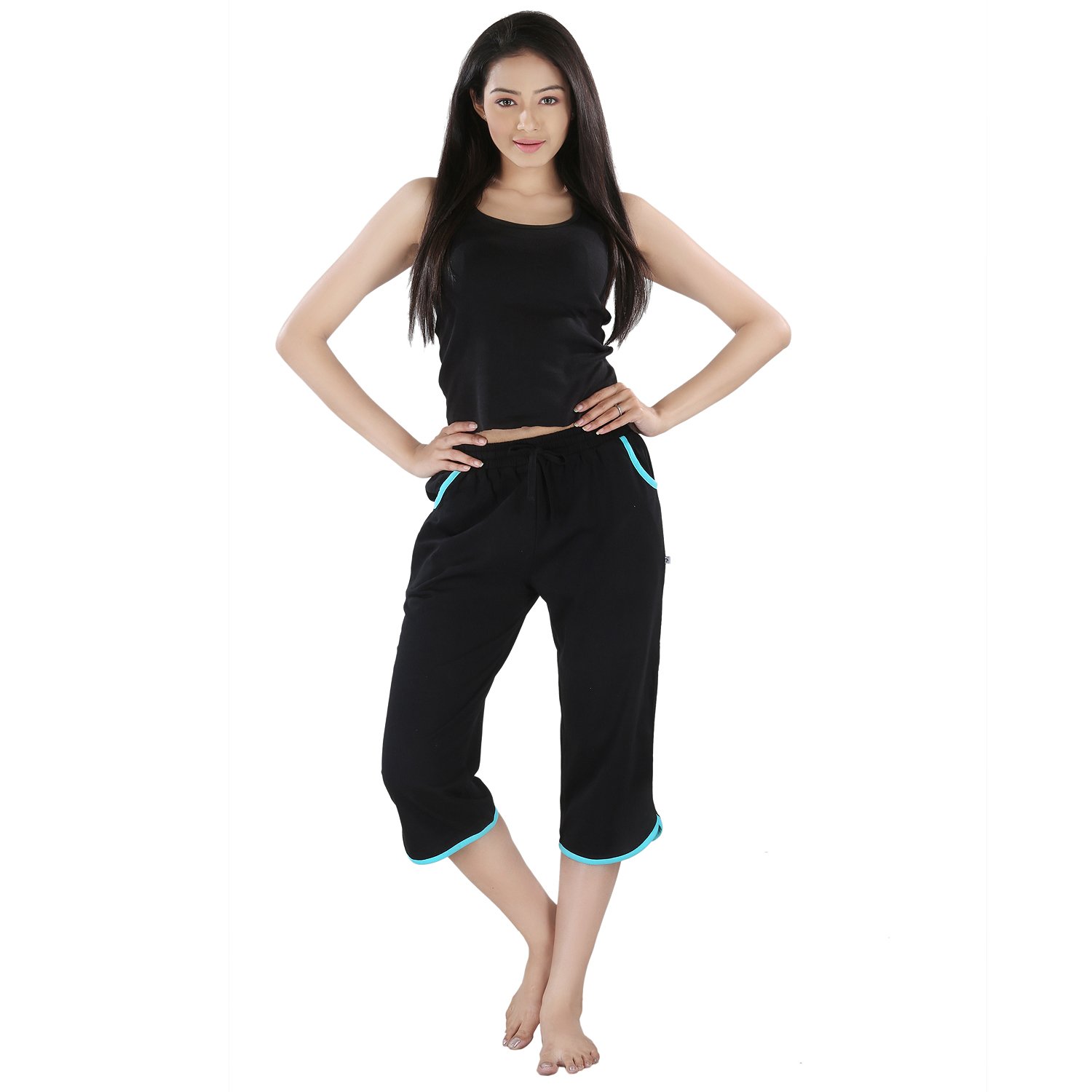 nite flite women's cotton capris - pack of 2