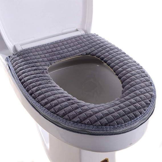 2pcs Toilet seat cushion plus velvet zipper, thick and soft and comfortable universal, 43cm long