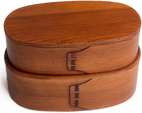 Amazon 弁当箱 和風木造二層弁当箱ランチボックス洋食レストラン特別スナックボックス 大容量 Color Brown Size 18 5x10 2x9 8cm 弁当箱 オンライン通販