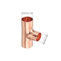 uxcell 15Pcs 1/2" x 3/8" x 1/2" Copper Reducing Tee