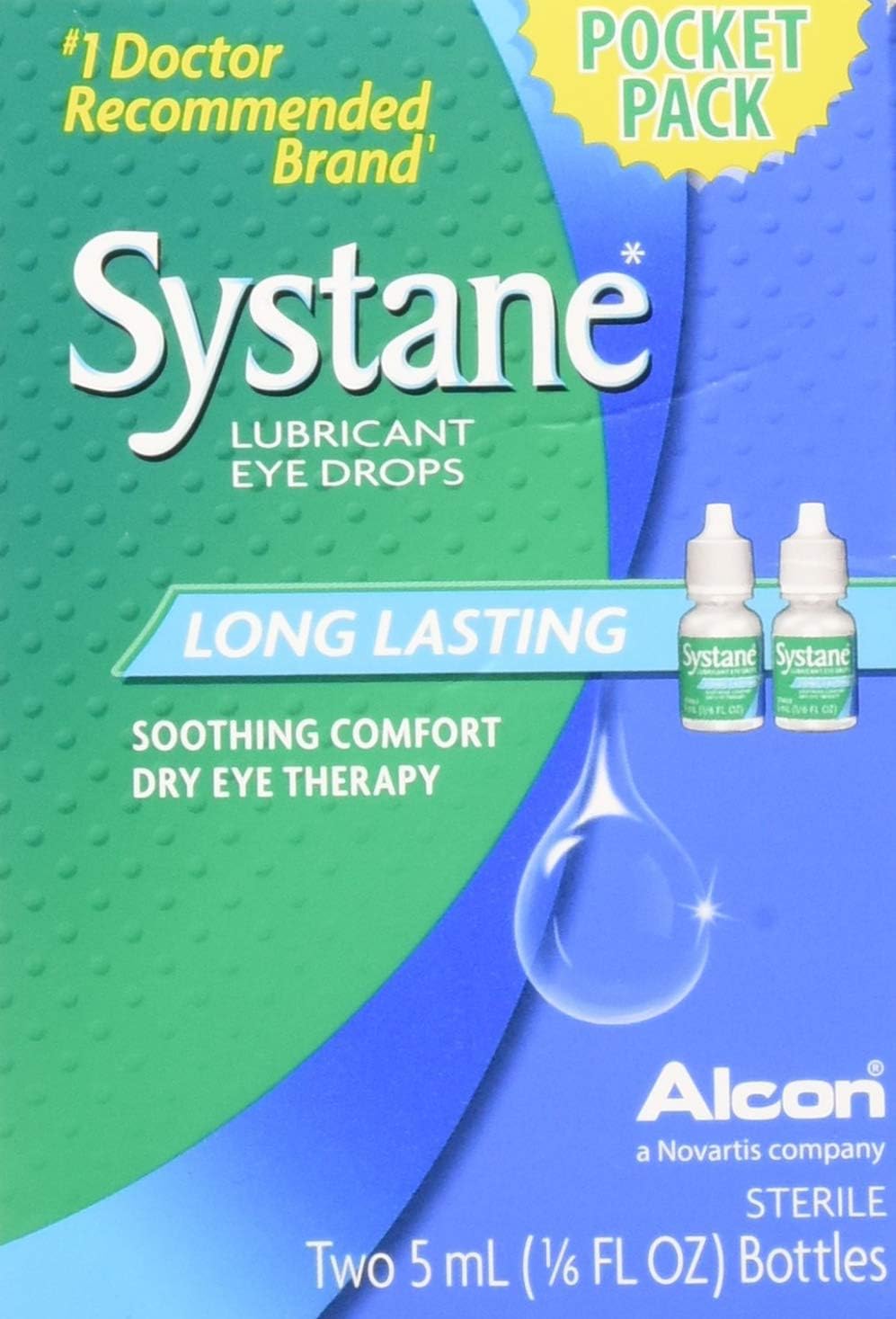Alcon Systane lubricant and sterile eye drops, pocket size - 2 X 5 ml