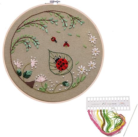 Amazon ナナホシテントウ 子羊 ミツバチ 刺繍キット ナナホシテントウ 刺しゅうキット 通販