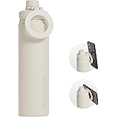 Well & Body Insulated Magnetic Water Bottle Magnet'O 25 oz | Stainless Steel, Compatible with MagSafe, Adjustable Angle, Leak-Proof, BPA-Free, Tripod-Ready, Gym, CrossFit, Fitness [Cream Edition]