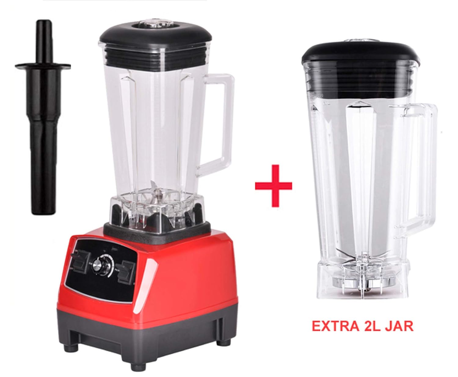 2200W Heavy Duty Professional Blender Mixer Juicer High Power Fruit Food Processor Ice Smoothie,Red extra 2L jar,EU Plug