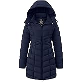 wantdo Women's Puffer Jacket Warm Padded Winter Coat Long Quilted Jacket (Available in Plus Size)