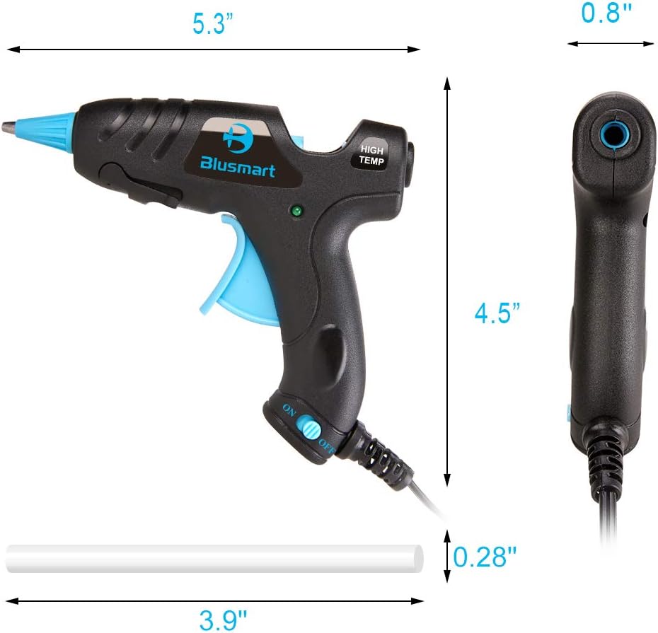 New Upgraded Blusmart Mini Hot Glue Gun, 20W High Temperature, 20pcs Glue Sticks and 10 Colors Sticks, Ideal for Quick Repairs, DIY Projects & Arts(New Style)