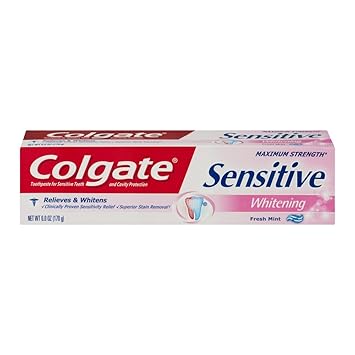 Colgate Sensitive Maximum Strength Whitening Toothpaste 6 Oz Pack Of 5