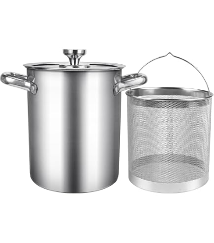Friteuse Avec Panier 3,5L En Acier Inoxydable - Petite Friteuse Pour Maison, Poignée Anti-Brûlure - 3